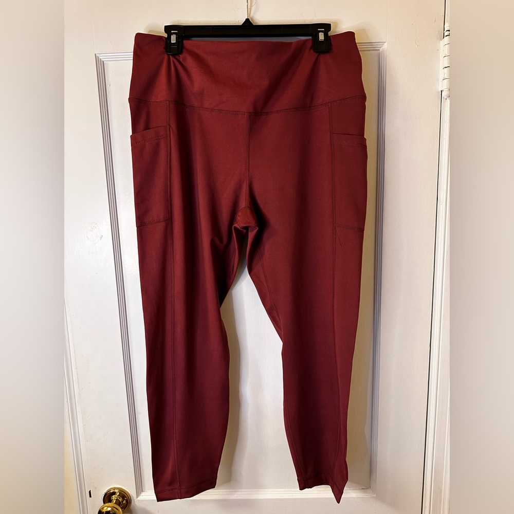 Faux Cracked Leather High Rise Ankle Leggings - Size XXL